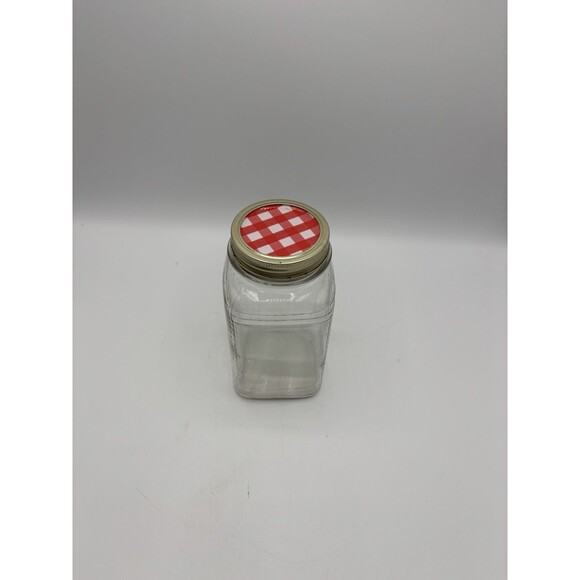 Vintage Square Qt. Jar Waffle/grid Pattern Three Sides Canning/ Coffee Jar - Picture 9 of 11